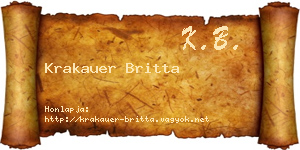 Krakauer Britta névjegykártya